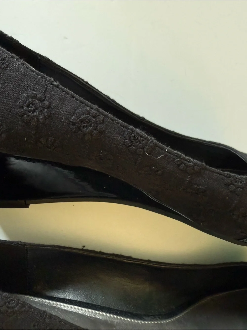 Kelly & Katie Black Peep-Toe Bow Flats Sz 10